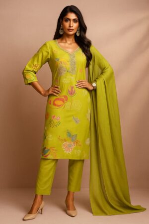 Graceful Glimmer Synthetic Blend Straight Suit