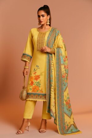 Bright Bloom Yellow Straight Suit