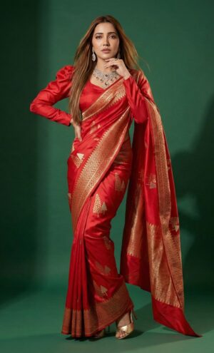 Banarasi Silk Saree – Traditional Zari Motif