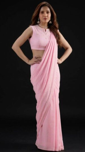 Designer Striped Saree Collection (Multi Color)