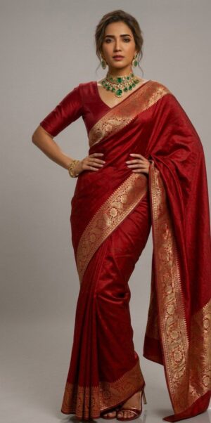 Designer Saree with Rich Border Multi Color | Festive & Wedding Wear